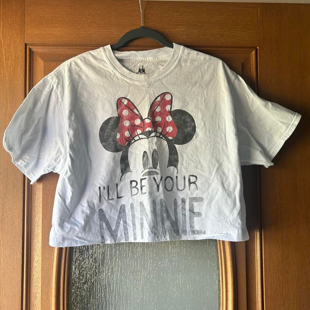 Disney Minnie‎ Mouse cropped shirt Large Women's Disney Parks Shirt